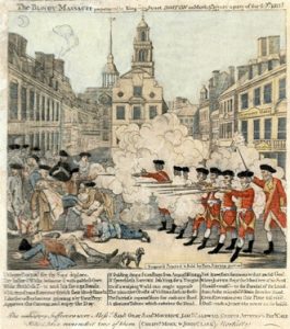 Fig. 1. Paul Revere (1735-1818), The Bloody Massacre, 1770, gravure.