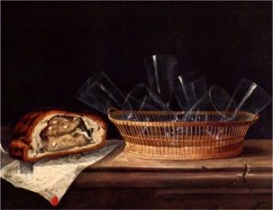 Sébastien Stoskopff, Still Life of Glasses in a Basket, 1644, oil on canvas, 52 × 63 cm, Strasbourg, Musée de l’Œuvre Notre Dame