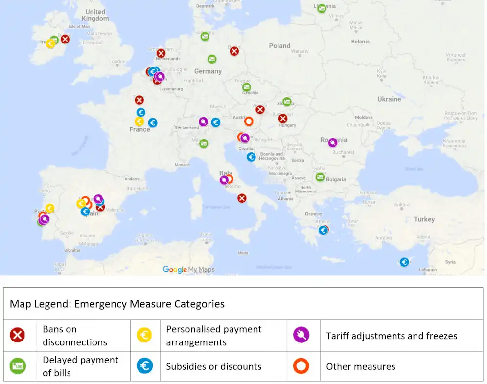 Global Map of COVID-19 Household Energy Services Relief Measures