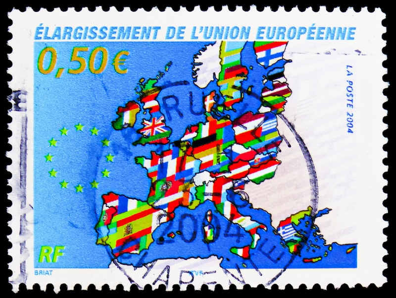 French stamp of EU Enlargment by Mirt Alexander for Shutterstock