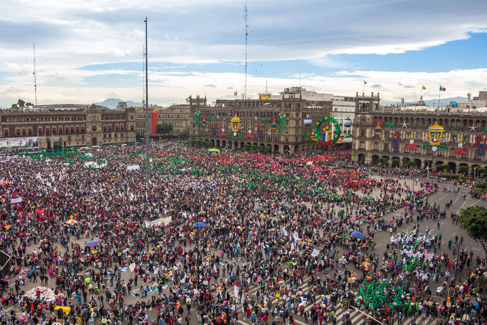 Constitution - Zocalo - square, Mexico, Decembre 2018