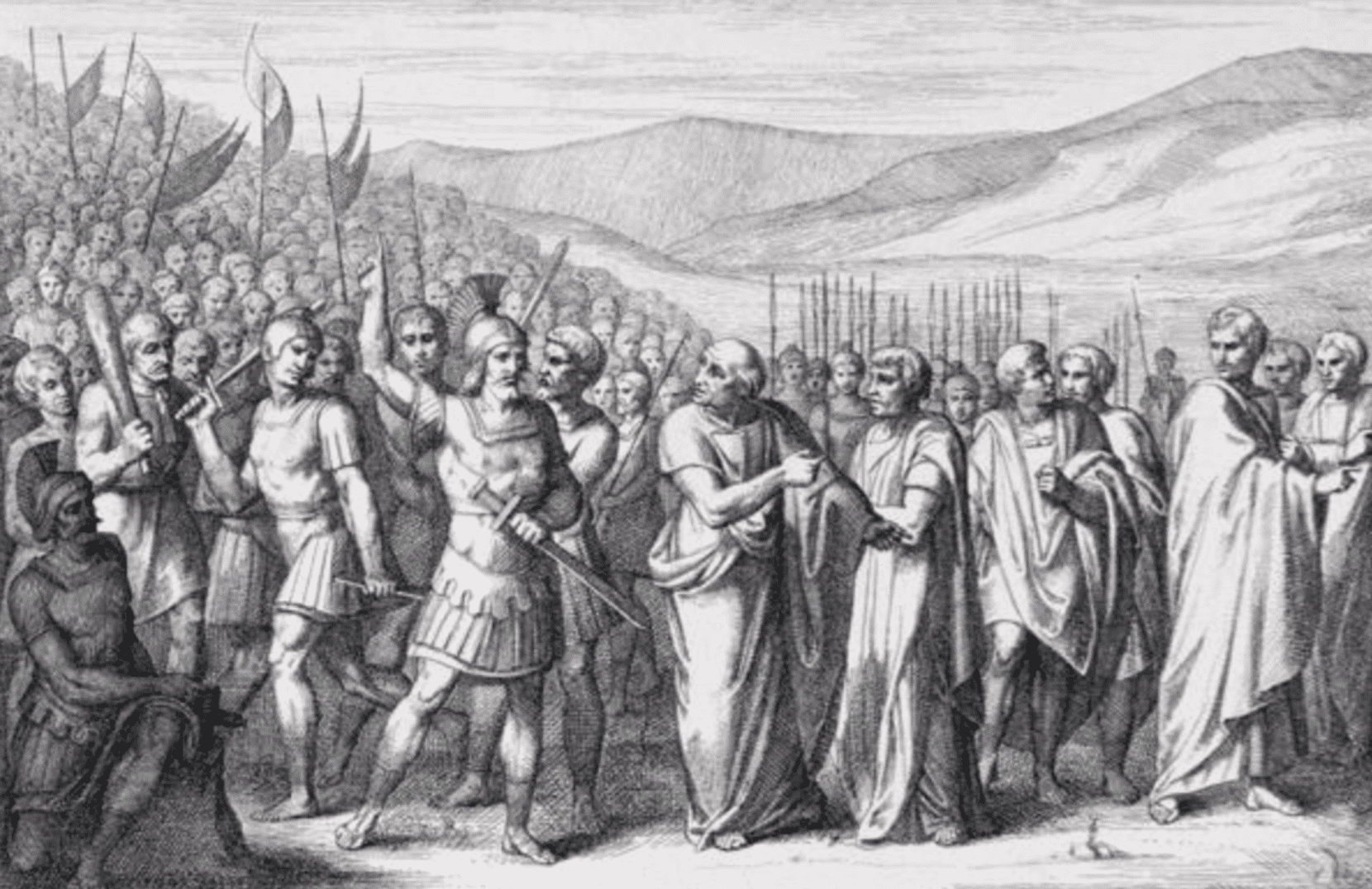 The Secession of the People to the Mons Sacer, engraved by B. Barloccini, 1849