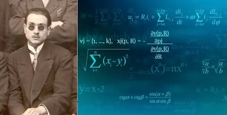 Portrait of René Roy and stylised equations