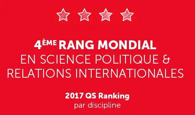 4e rang en science politique et relations internationales (QS ranking)