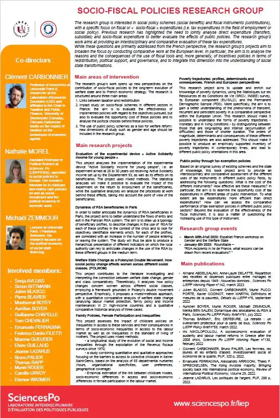 Download the poster of the Evaluation of socio-fiscal Research Group