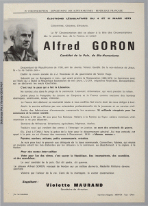 Alfred GORON Candidat de la Paix, de Bio-Humanisme. Mars 1973. Attribution-Noncommercial-No Derivative Works 3.0