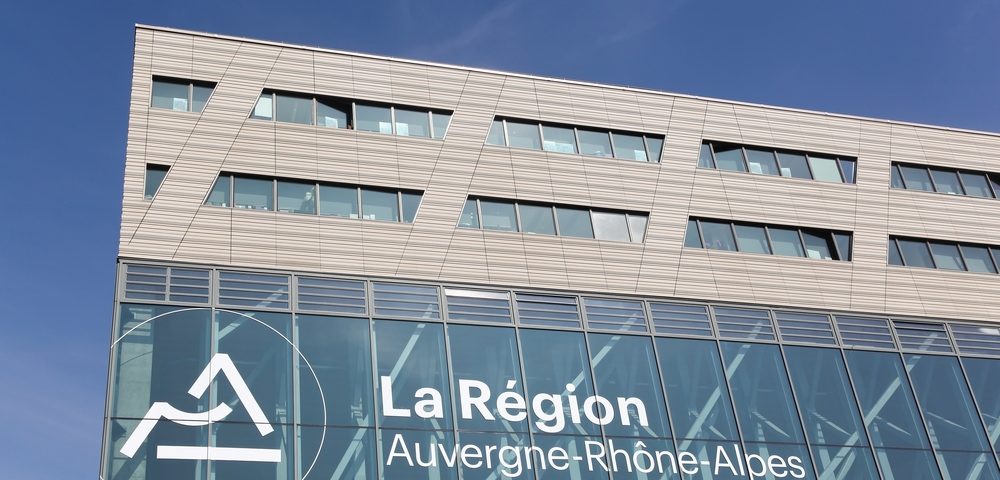 Lyon, France - March 15, 2017: Auvergne-Rhone-Alpes building in Lyon. Auvergne-Rhone-Alpes is a region of France created by the territorial reform of French Regions in 2014 par ricochet64, Shutterstock
