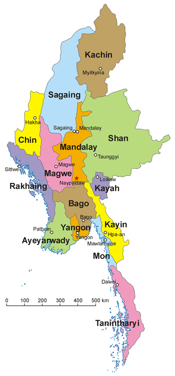 Map of Myanmar